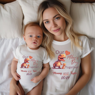 Mum Matching T-Rex Our First Mother's Day Together T-Shirt
