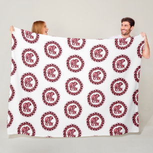 Mum, me and roses in pink fleece blanket