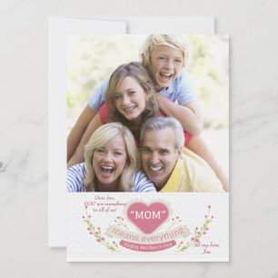 Mum Means Everything Photo Card