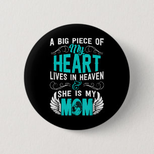 Mum Memorial Day My Guardian Angel A Big Piece 6 Cm Round Badge