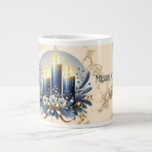 Mum Merry Christmas Blue Candles Speciality Mug
