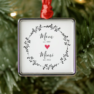 Mum   Mimi Year Est. Heart Ceramic Ornament