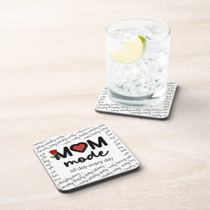 Mum Mode All Day Every Day Hard plastic coaster