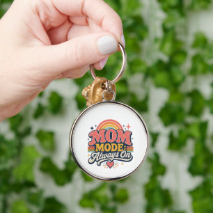Mum Mode Always On Retro Mothers day Gift Key Ring