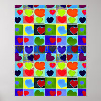 Mum modern abstract cute pop art hearts