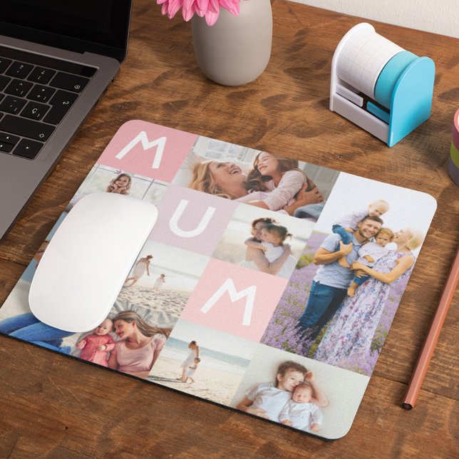 Mum Modern Photo Grid Collage Family Keepsake Pink Mouse Pad (by Moodthology Papery
Mum Modern Photo Grid Collage Family Keepsake Pink Mouse Pad)