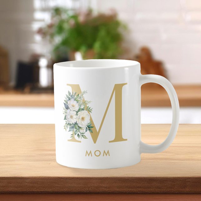 Mum Monogram Letter Floral Coffee Mug (Creator Uploaded)