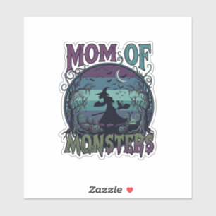 Mum Monsters Halloween Witch Moon Pumpkins Graveya