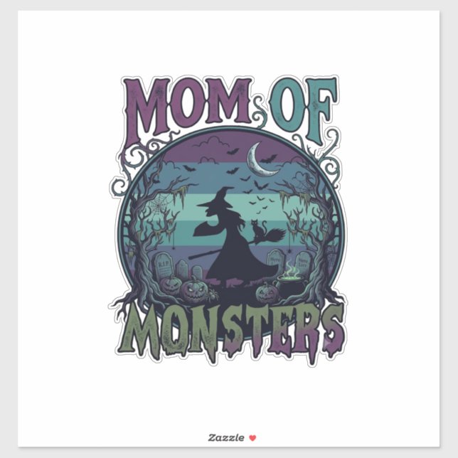 Mum Monsters Halloween Witch Moon Pumpkins Graveya (Sheet)