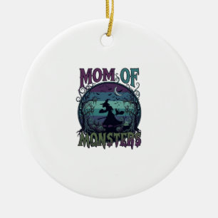 Mum Monsters Halloween Witch Moon Pumpkins Graveya Ceramic Tree Decoration