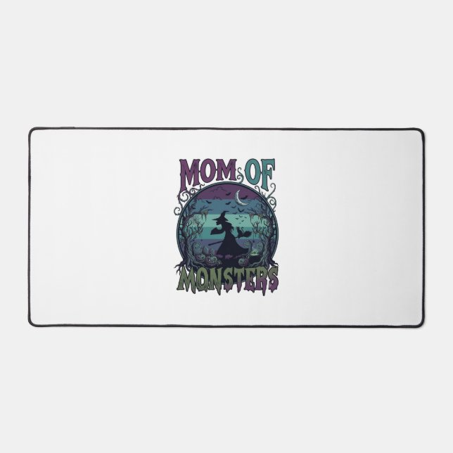 Mum Monsters Halloween Witch Moon Pumpkins Graveya Desk Mat (Front)