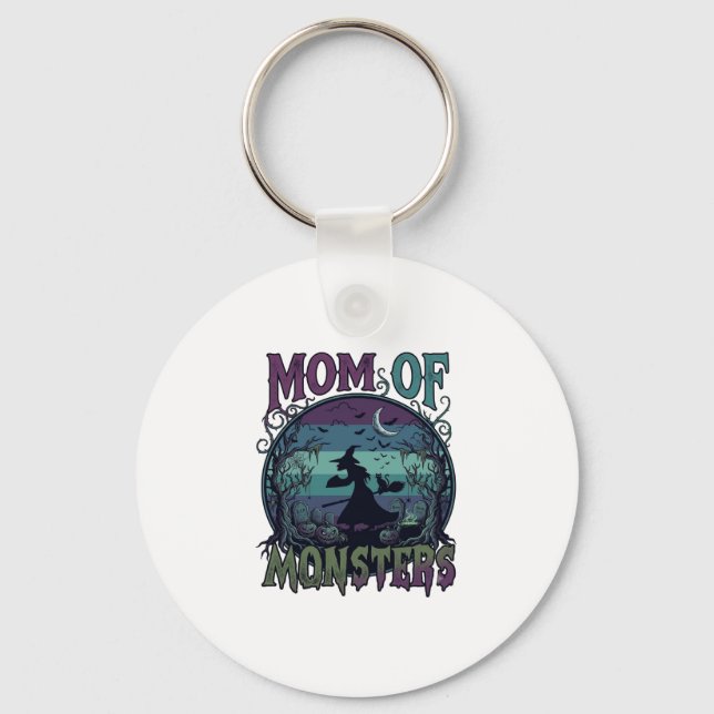 Mum Monsters Halloween Witch Moon Pumpkins Graveya Key Ring (Front)