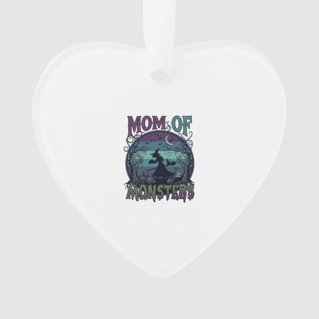 Mum Monsters Halloween Witch Moon Pumpkins Graveya Ornament (Front)