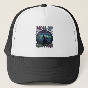 Mum Monsters Halloween Witch Moon Pumpkins Graveya Trucker Hat