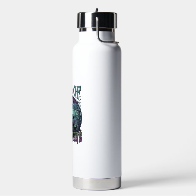 Mum Monsters Halloween Witch Moon Pumpkins Graveya Water Bottle (Left)