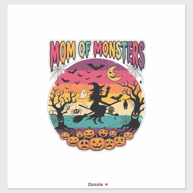 Mum Monsters Halloween Witch Pumpkins Bats_1 (Sheet)