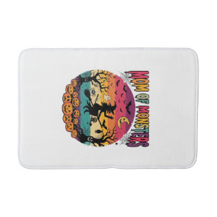 Mum Monsters Halloween Witch Pumpkins Bats_1 Bath Mat