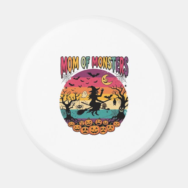 Mum Monsters Halloween Witch Pumpkins Bats_1 Magnet (Front)