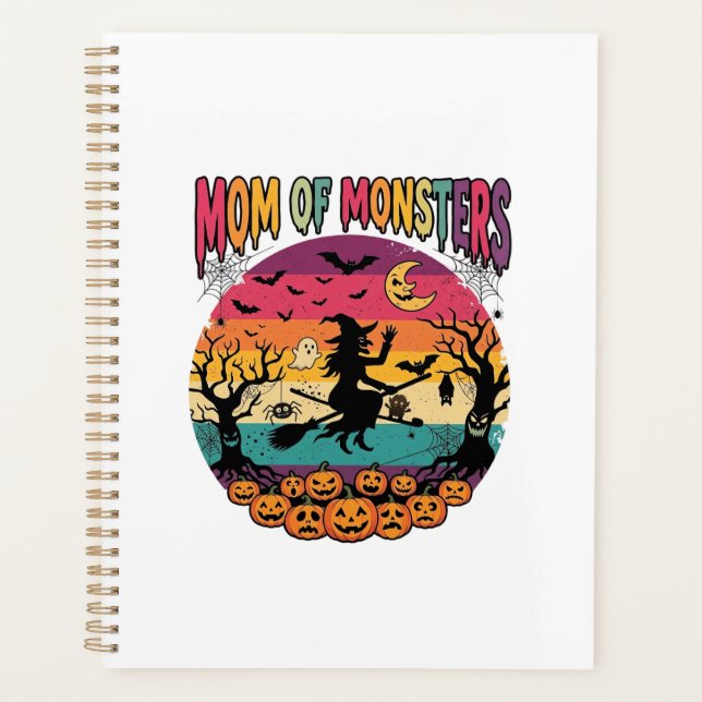 Mum Monsters Halloween Witch Pumpkins Bats_1 Planner (Front)