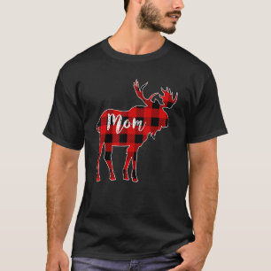 Mum Moose Red Buffalo Plaid Matching Family Christ T-Shirt