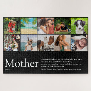 Mum Mother Definition Family Photo Collage Jigsaw Puzzle