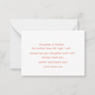 Mum Mothers Day Card From Daughter - Mother’s Day