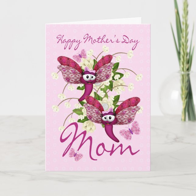 Mum Mother's Day Card With Butterflies From Twins (Front)