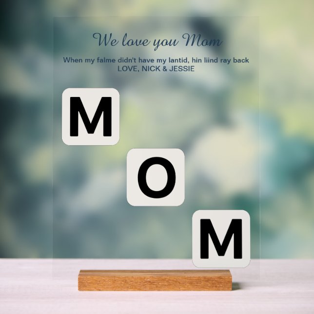 Mum Mother's Day Photo Collage Acrylic Sign (Neutral)