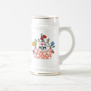Mum Mug I Love You Mum Beer Stein