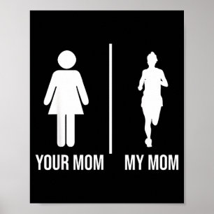 Mum mum running funny mothers day jogging marathon poster