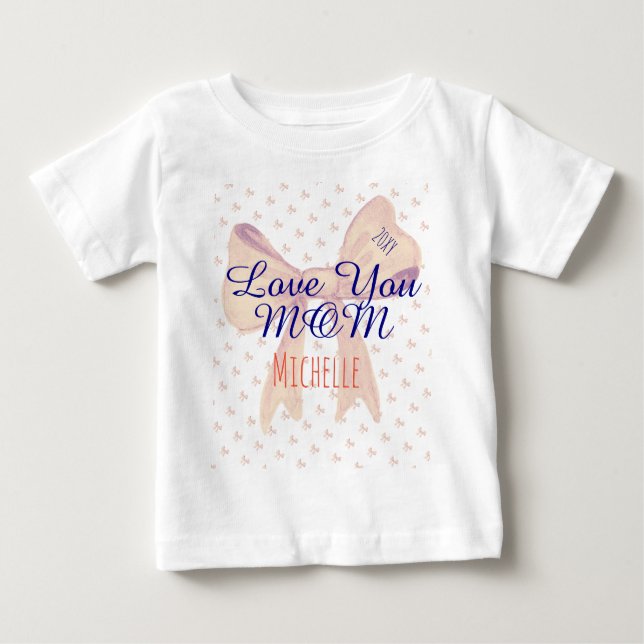 Mum Mummy Love You Cute Stylish Modern Mothers Day Baby T-Shirt (Front)