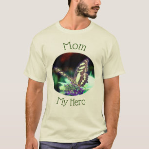 Mum My Hero Butterfly Nature  T-Shirt