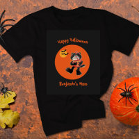 Mum Name Halloween Cute Black Cat Moon Bats