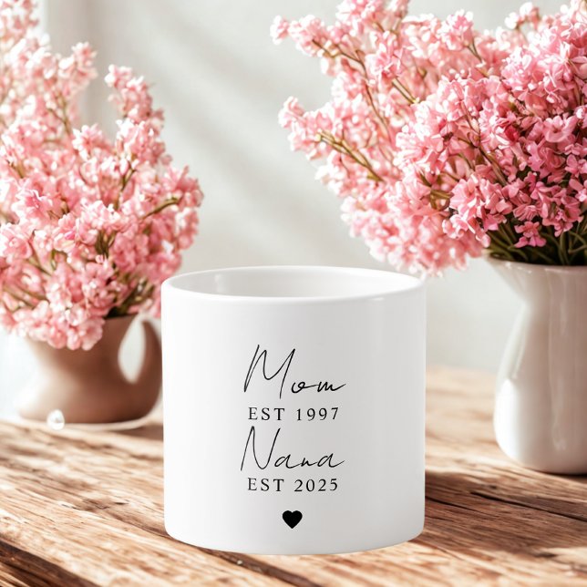 Mum Nana EST Year Custom Minimalist Gift Espresso Cup (Creator Uploaded)