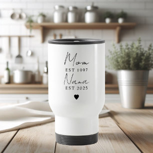 Mum Nana EST Year Personalised Minimalist Travel Mug