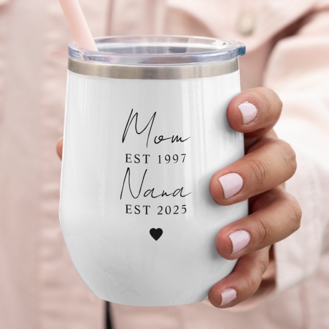 Mum Nana EST Year Wine Tumbler | Custom Gift (Creator Uploaded)