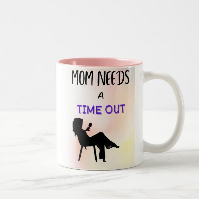 Mum Needs A Time Out - Wine Time Two-Tone Coffee Mug (Right)