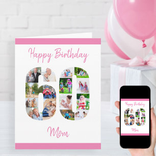 Mum Number 60 Photo Collage Big 60th Birthday Card