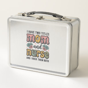 Mum Nurse Floral Vintage Quote Design_1 Metal Lunch Box
