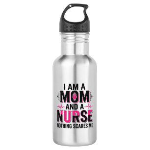 Mum Nurse Nothing Scares Me Vintage Engraving Desi 532 Ml Water Bottle