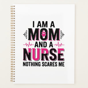 Mum Nurse Nothing Scares Me Vintage Engraving Desi Planner