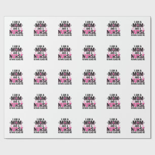 Mum Nurse Nothing Scares Me Vintage Engraving Desi Wrapping Paper