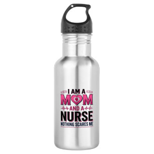 Mum Nurse Nothing Scares Me Vintage Engraving Shir 532 Ml Water Bottle
