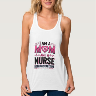 Mum Nurse Nothing Scares Me Vintage Engraving Shir Singlet