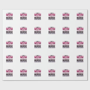 Mum Nurse Nothing Scares Me Vintage Engraving Shir Wrapping Paper