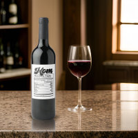 Mum Nutrition Facts Modern Black and White Funny