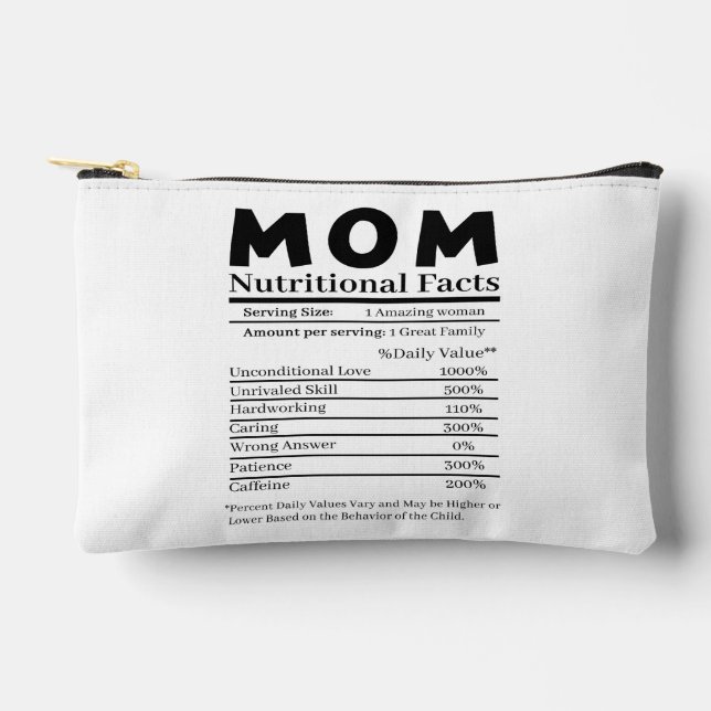 Mum Nutritional Facts Accessory Pouch (Front)