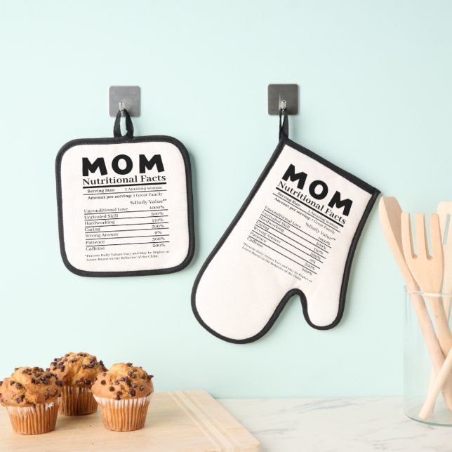 Mum Nutritional Facts Oven Mitt & Pot Holder Set (Insitu(Hanging))