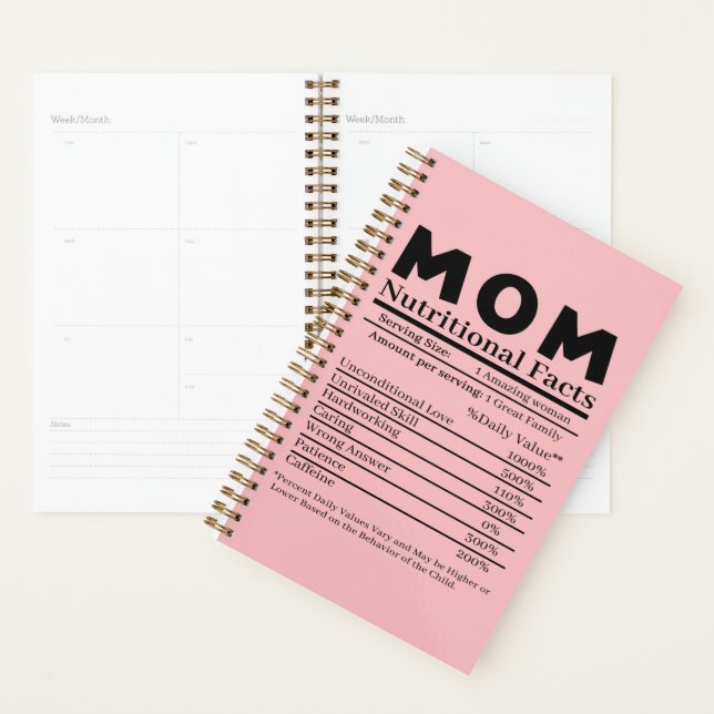 Mum Nutritional Facts Planner (Display)