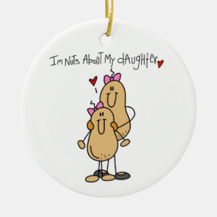 Mum - Nuts About My Daughter T-shirts and Gifts Ceramic Tree Decoration